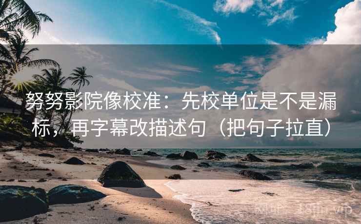 努努影院像校准：先校单位是不是漏标，再字幕改描述句（把句子拉直）