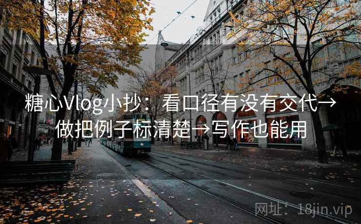 糖心Vlog小抄:看口径有没有交代→做把例子标清楚→写作也能用