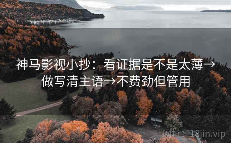 神马影视小抄:看证据是不是太薄→做写清主语→不费劲但管用