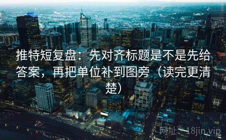 推特短复盘：先对齐标题是不是先给答案，再把单位补到图旁（读完更清楚）